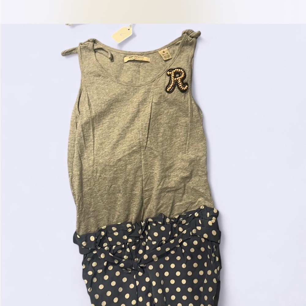 Scotch R'Belle Gray Romper with Beaded 'R' Patch